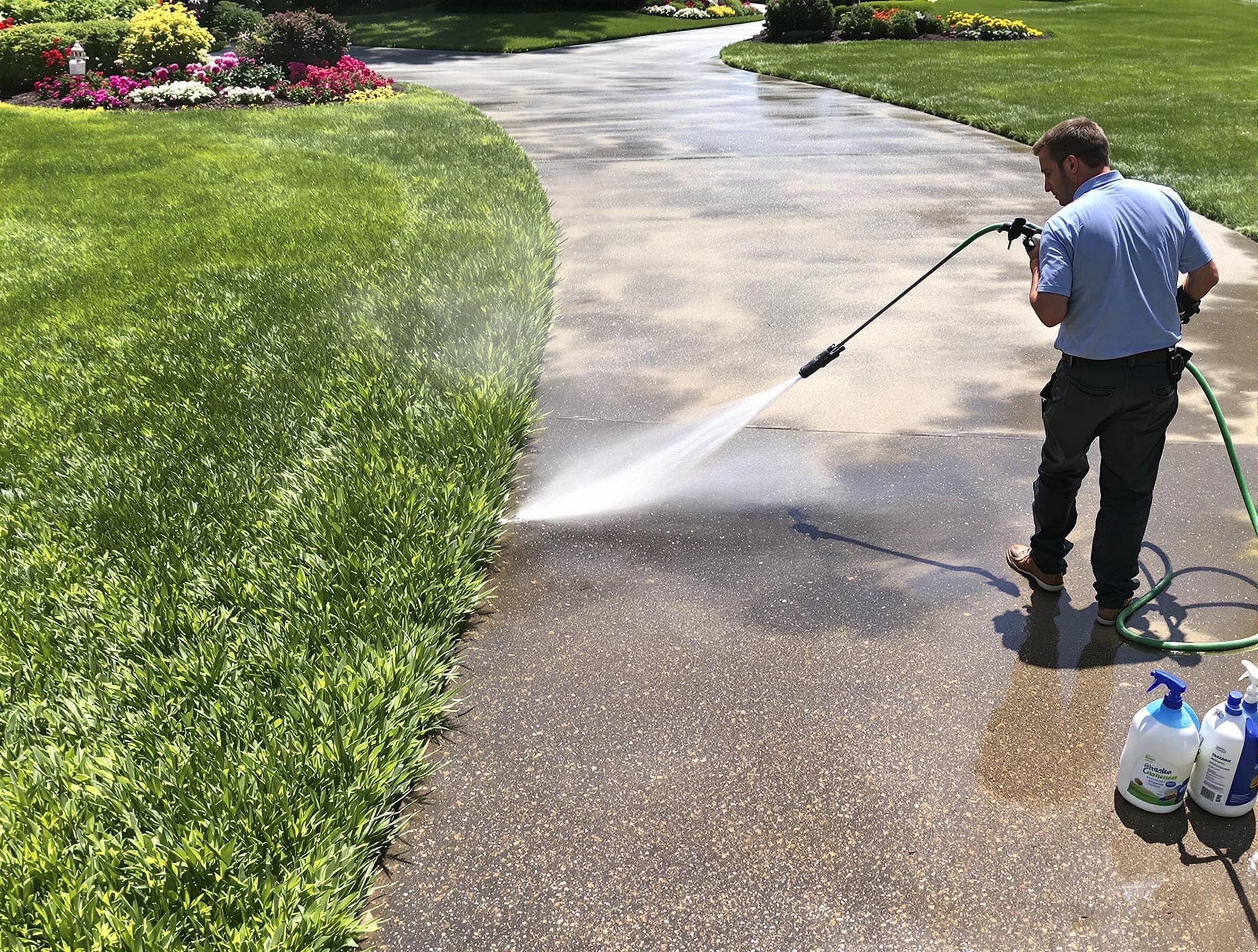 Before and after pressure washing by Kent Power Washing in Kent